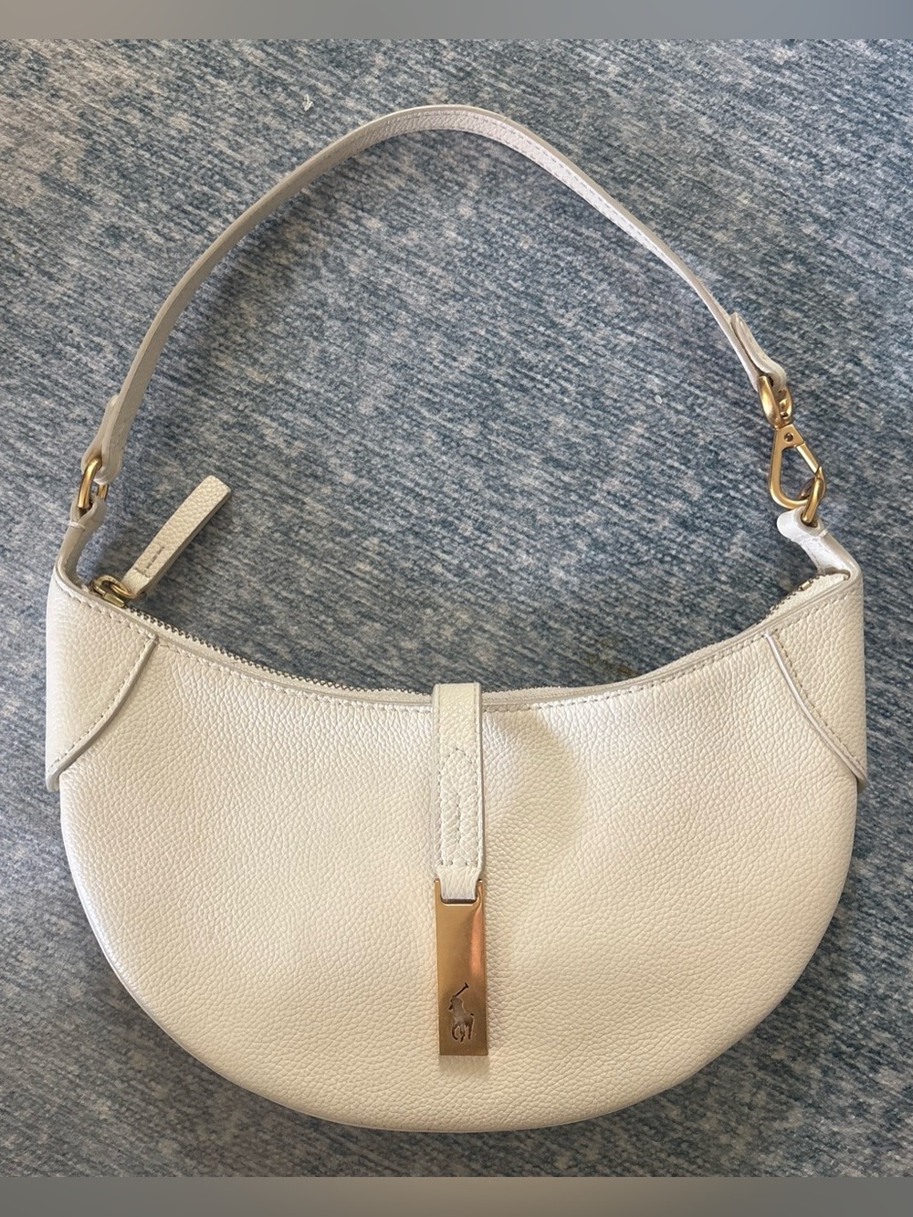 Polo Ralph Lauren calfskin leather ivory ID Bag